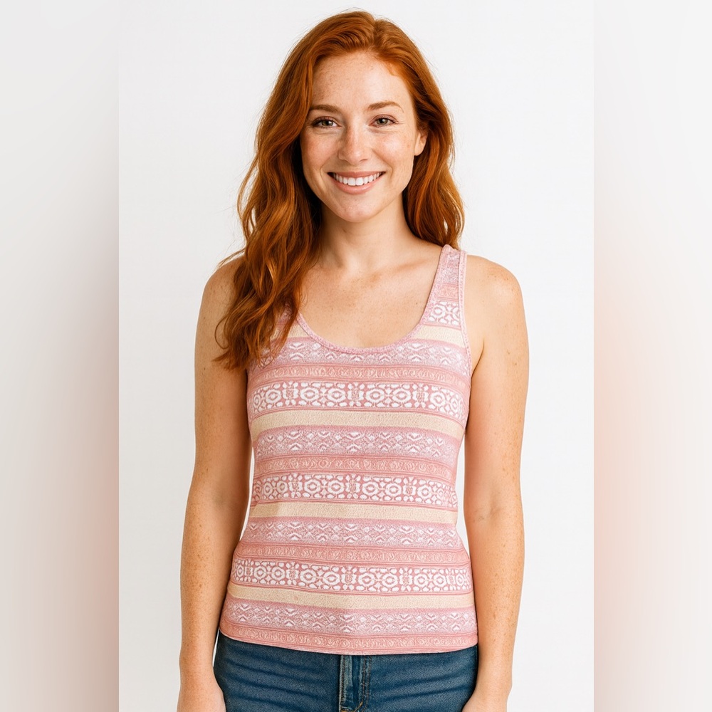 Lucky Brand Feminine Striped Tank Top